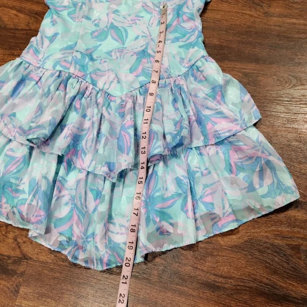 Wild Fable GothFairy Grunge Whimsy 80s Empire Waist Y2K Floral Mini Dress Blue S - Picture 11 of 11